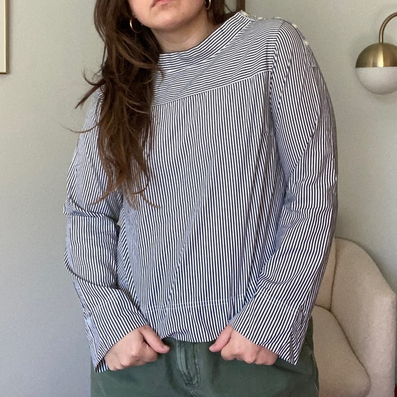 J. Crew High-Low Striped Shirt - Picture 1 of 11